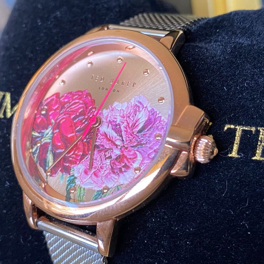 Ted Baker TE50267012 Women's 36mm Floral Dial Two Tone Watch